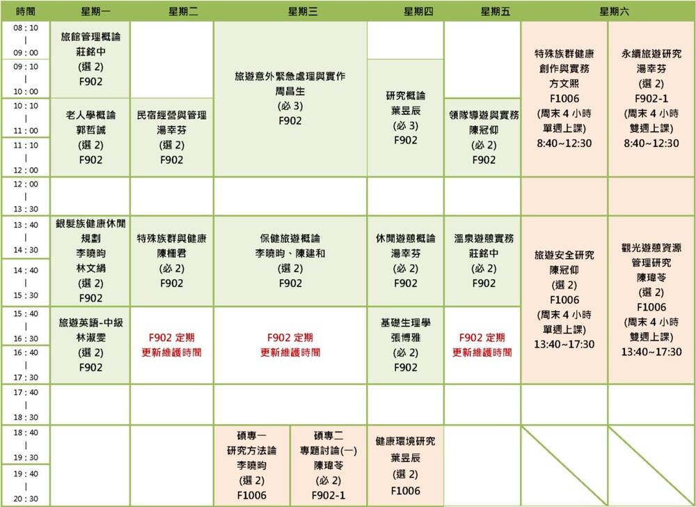 休健系F902專業教室及F1006會議室-場地借用申請圖片