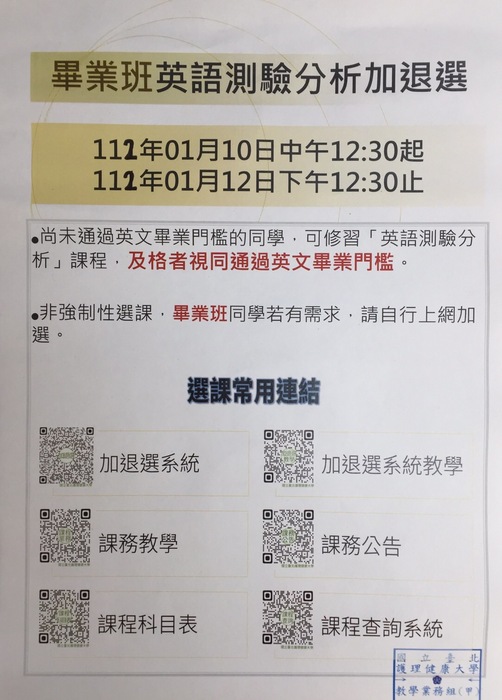 畢業班英語測驗分析加退選圖片